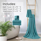 8-Piece Aqua Bath Towels Set, 2 Oversized Large Bath Towels Sheet, 2 Hand - Image 6