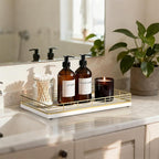 Large Bathroom Vanity Tray – 13" x 8" Oak Decorative Wooden Tray - Image 2