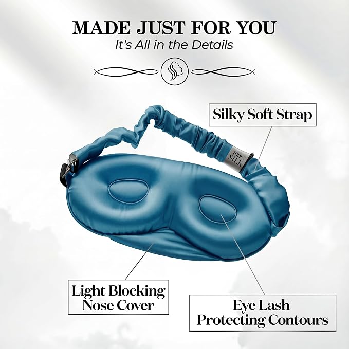 SLEEP SANCTUARY 100% Pure Mulberry Silk Sleep Mask - Image 6