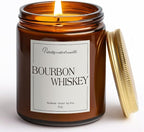 Bourbon Whiskey Scented Candle for Home, Natural Soy Wax Aromatherapy Non Toxic by Unknown