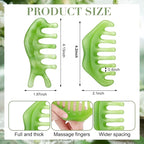 Geiserailie 2 Pcs Jade Combs Esthetician Supplies Massage Stone Hair Gua Sha - Image 2