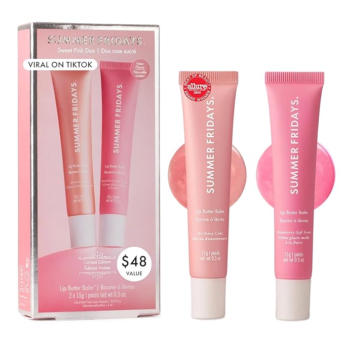 Summer Fridays Lip Butter Balm Sweet Pink Duo by SummerFridays