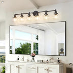 6-Light Bathroom Light Fixture Black Vanity Lights Over Mirror Modern Wall - Image 2
