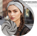 2 Pack Women Cotton Stretch Headband, Soft Breathable Hijab Cap, Wide Elastic - Image 3