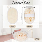 Jeffdad 2Pcs Natural Loofah Sponge, Premium Exfoliating Body Scrubber - Image 2