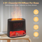 Fireplace Flame Diffuser & Himalayan Salt Lamp, 8 Colors Aromatherapy Diffuser - Image 2