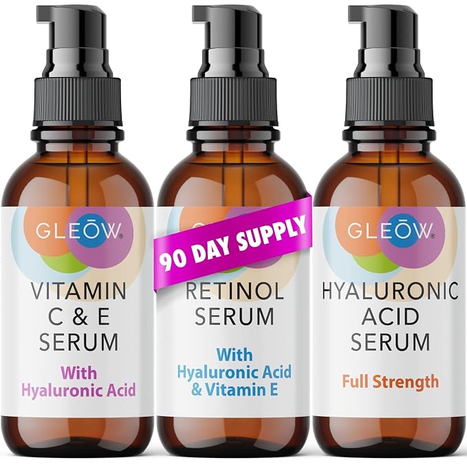 GLEOW Retinol Serum for Face, Vitamin C by Gleow