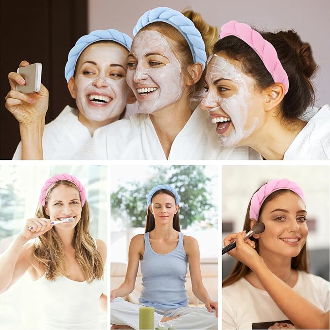 Spa Headbands for Women Skincare Makeup Headband for Washing Face Puffy Bubble - Image 6