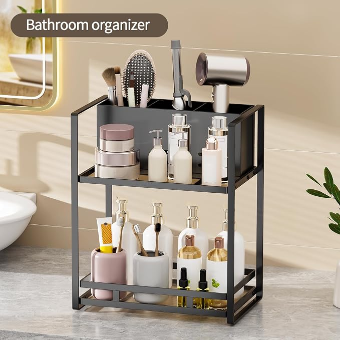 SanDream Hair Tool Organizer Bathroom Countertop, 2-Tier Metal Bathroom - Image 5