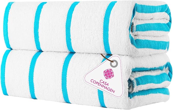 CASA COPENHAGEN Cabana Pool 2Pcs 100% Egyptian Cotton XL Designer Bathsheet by CASACOPENHAGEN