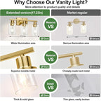 MOKATNG 3-Light Bathroom Light Fixtures, Vanity Light - Image 3