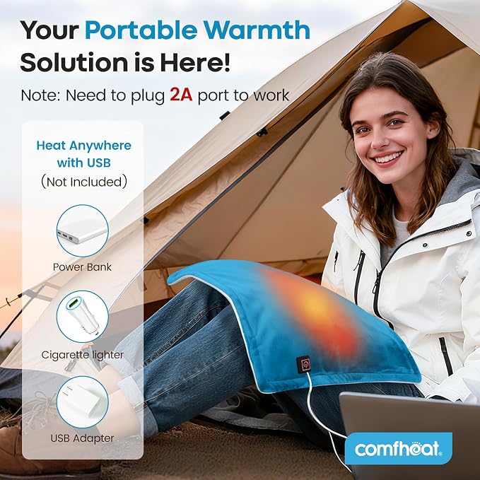 USB Heating Pad, 5V Heated Travel Pads, 3 Heat Settings & Auto Shut Off - Image 2