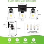 hykolity 3-Light Bathroom Vanity Light, 5-Piece All-in-One Bathroom Set - Image 5
