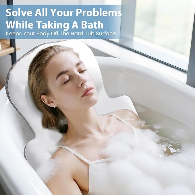 Luxury Full Body Bath Pillow for Bathtub, Bath Pillows for Tub - Image 2