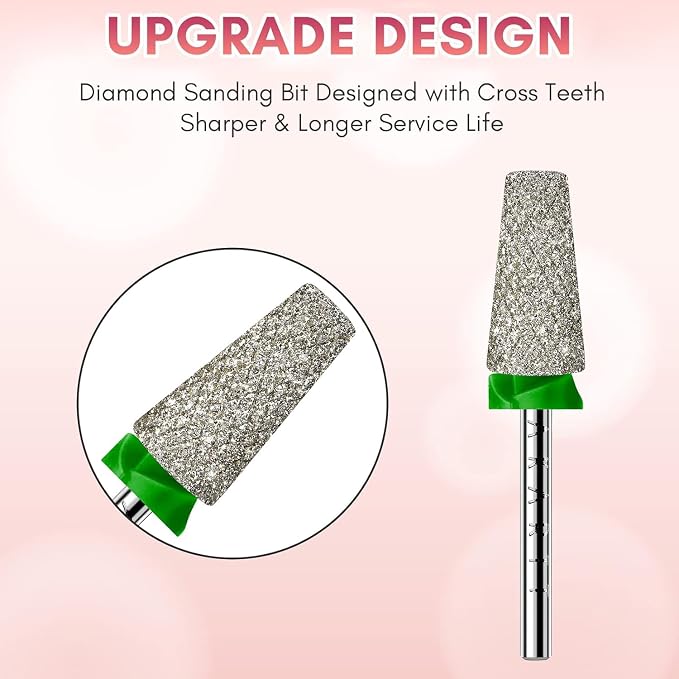 Makartt Nail Drill Bits, Tapered Barrel Carbide Diamond Sanding Bit - Image 2
