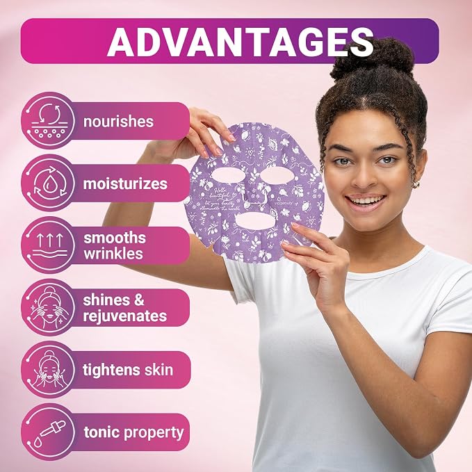 VIABEAUTY 24 Pack of Sheet Face Masks Skincare - Image 3