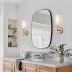 Gold Bathroom Wall Sconces Set of 2, Modern Sconces Wall Lighting Vanity Light - Image 2