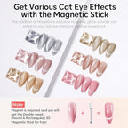 modelones Cat Eye Gel Nail Polish Set, Holographic Glitter 6 Colors - Image 2