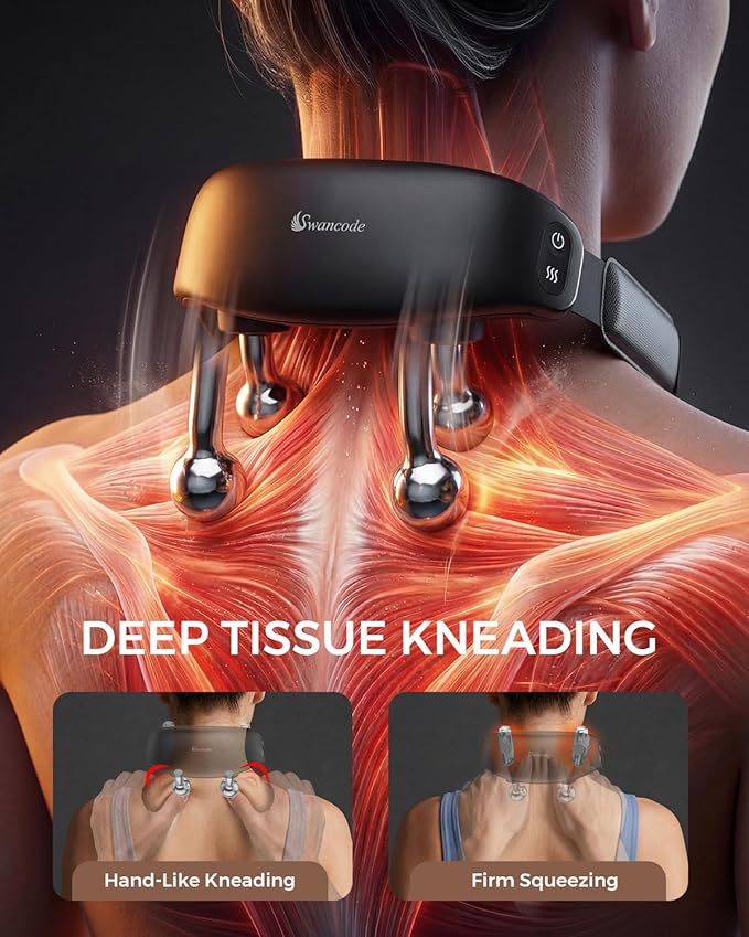 Upgraded Neck Massager for Pain Relief Deep Tissue, Cordless Neck and Shoulder - Image 3