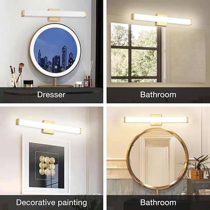 LED Bathroom Vanity Light fixtures 24in Metal Brass, 14W 4000K Natural White - Image 5