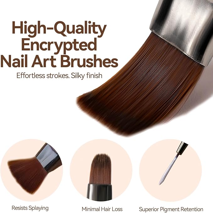 Nail Art Brushes Set with Nail Stand Holder - Image 6