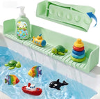 Bathtub Splash Guard for Tub Kids, Silicone Bath Toy Holder & Tub Side Tray by Unknown