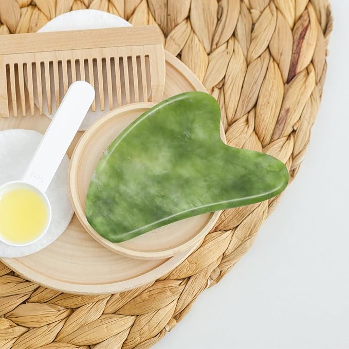 2 PCS Jade Stone Gua Sha Massage Tool Set Body GuaSha Tool - Image 7