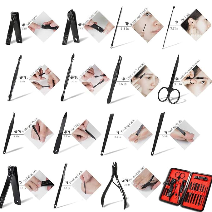 Professional Stainless Steel Nail Clipper Travel & Grooming Kit Nail Tools - Image 6