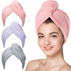 Hicober Microfiber Hair Towel, 3 Packs Hair Turbans by Hicober
