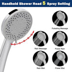 NearMoon Filtered Shower Head, High Pressure 8″Square, 5 settings Handheld Rain - Image 5
