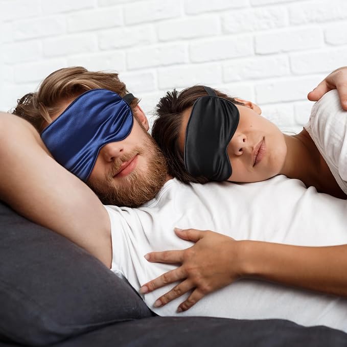 3 Pcs Sleep Mask, Silk Blackout Eye Mask Cover - Image 6