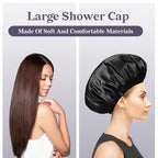 Three-Layer Terry Cloth Lined Satin Shower Cap, - Image 7