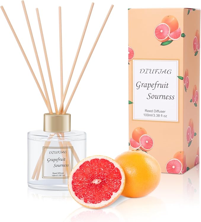 100ml Scent Diffuser with 6 Fiber Sticks, 3.5 oz Reed Diffuser Set Aromatherapy by DIUFJAG