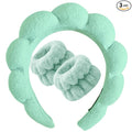 Beleki Spa Headband for Washing Face Wristband Set Makeup Skincare Face Washing by Beleki