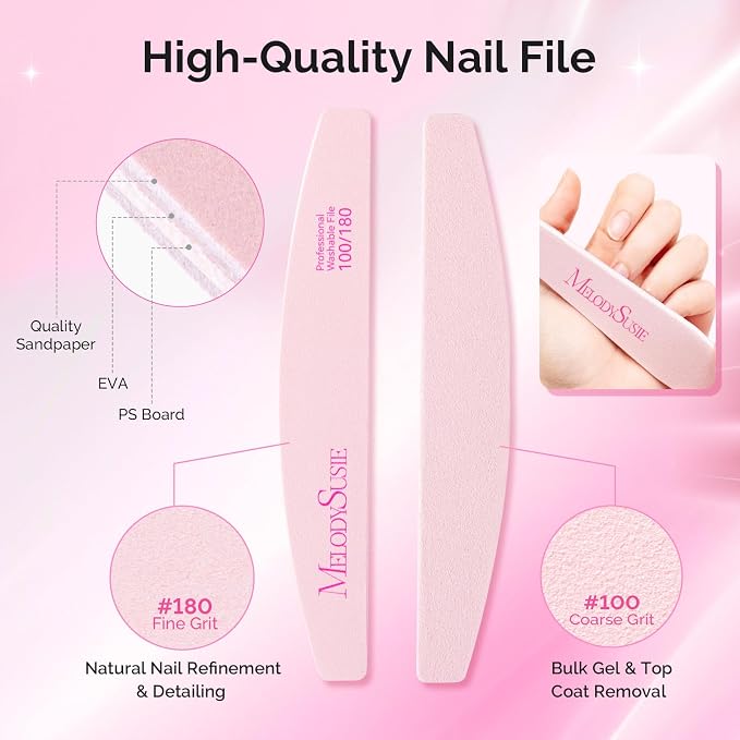 MelodySusie Nail File Kit, Professional Manicure Pedicure Supplies - Image 5