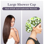 Satin Shower Cap, Three-Layer Terry Cloth Lined, - Image 7