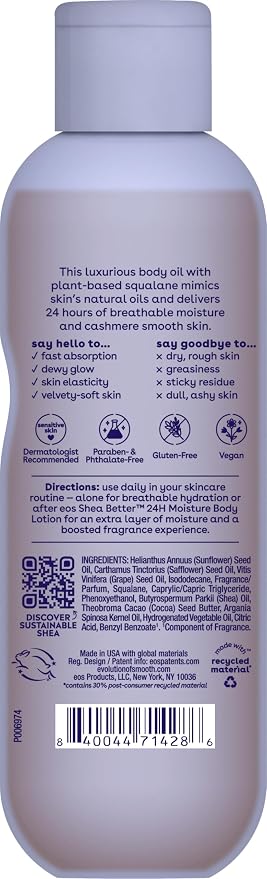 eos Cashmere Oil, 24 Hour Moisture, Plant-Based Squalane to Soothe, Soften and - Image 9