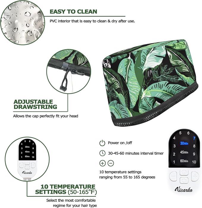 VICARKO Hair Steamer for Deep Conditioning, 10-Level Heats Up Quickly, 118” - Image 3