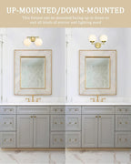 AKEZON Gold Bathroom Light Fixtures, 2-Light Vanity Lights Over Mirror Wall - Image 4