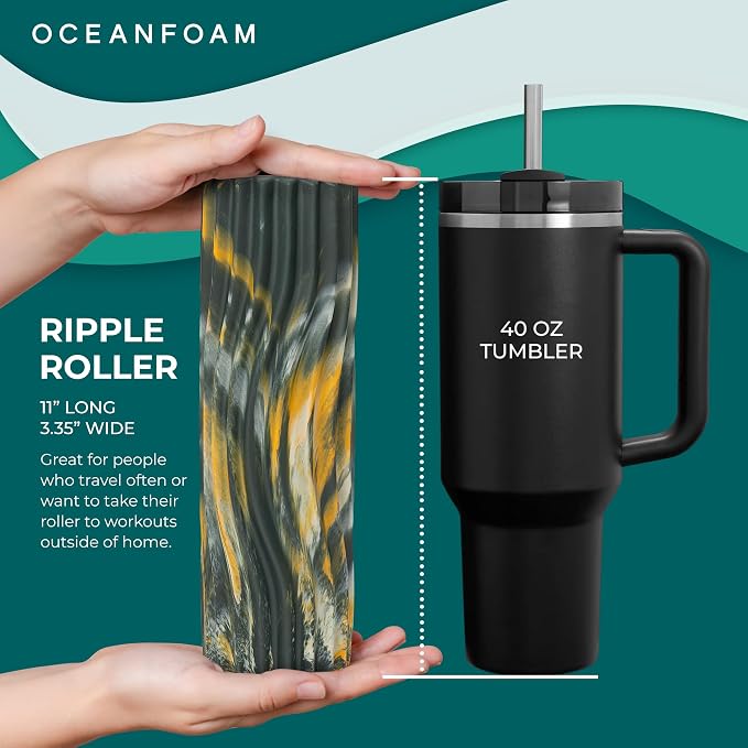 Oceanfoam Ripple Travel Foam Roller Firm Mini Foam Roller - Image 2