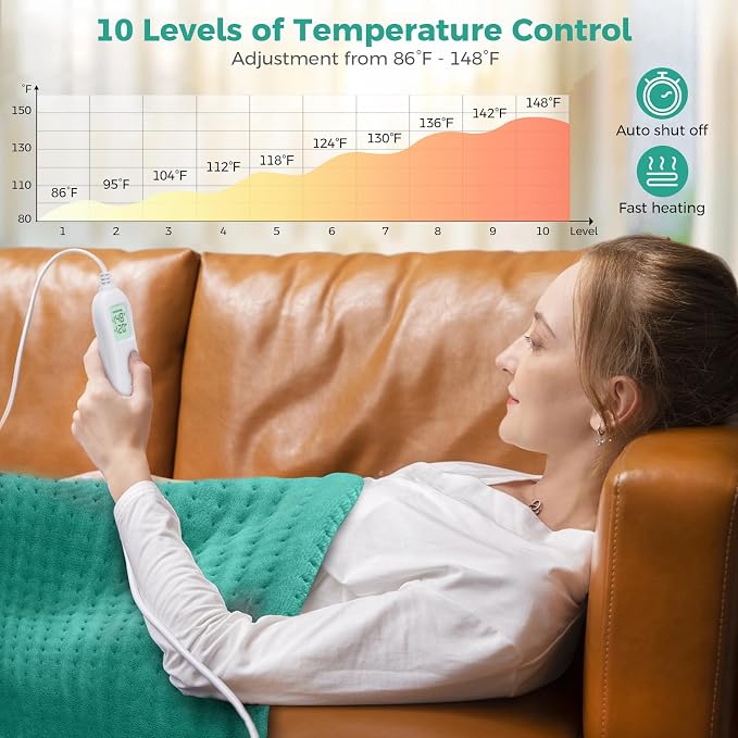 NOWWISH XXXL Heating Pad for Back Pain Relief & Period Cramps, 24x32 Inch Moist - Image 3