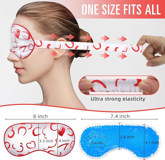 Sleep Mask w/Cooling Gel Eye Mask, Silk Eye Mask - Image 5