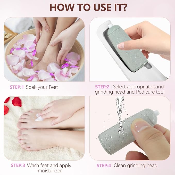 Electric Callus Removers for Feet, Haootadiy Electric Foot Callus Remover - Image 6