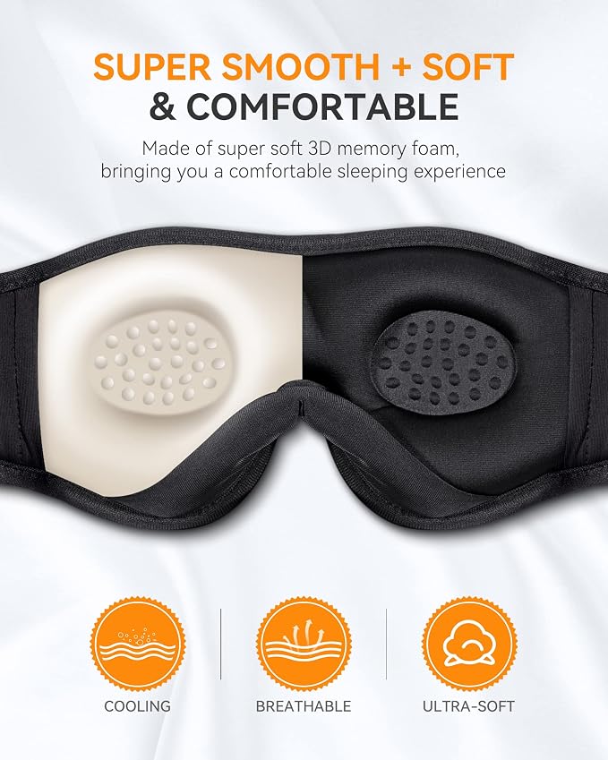 MUSICOZY Sleep Headphones Bluetooth 5.4 Headband Sleeping Eye Mask - Image 3