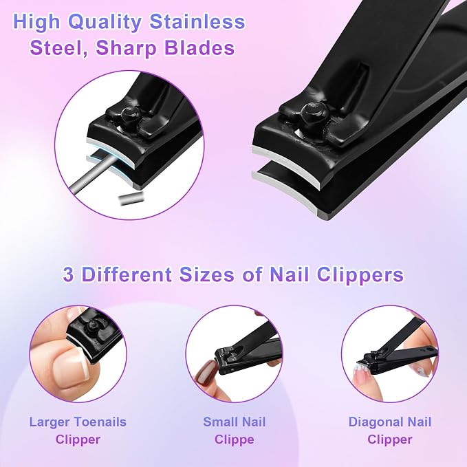 ANRUI Manicure Kit Nail Clippers Set Pedicure Kit, 12 Pieces Professional - Image 5