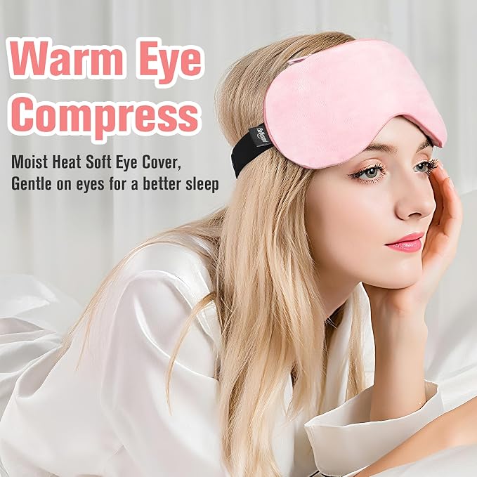 BeHoomi Heated Eye Mask, Weighted Sleep Mask Warm Compress - Image 2