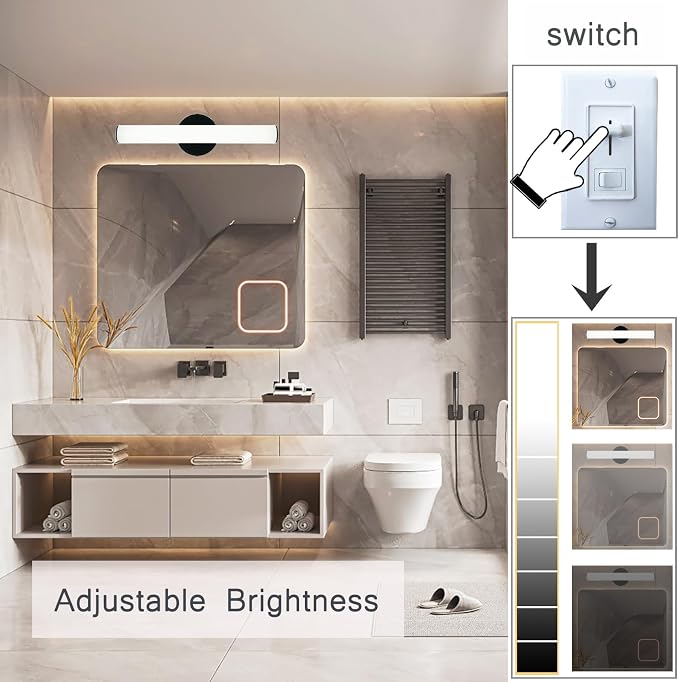 OOWOLF 4 Pack Bathroom Vanity Light, Adjustable Brightness 12W 17.3inch - Image 2
