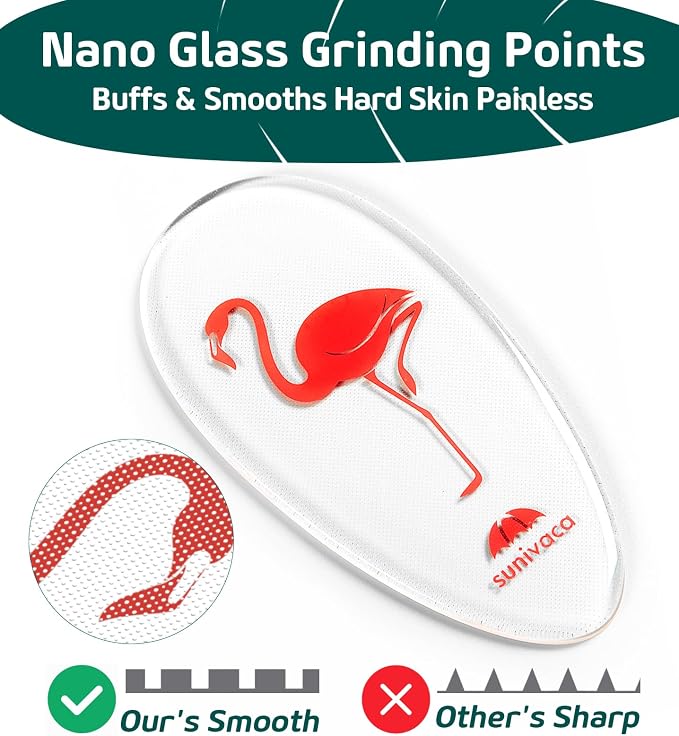 Glass Foot File Callus Remover for Feet, Flamingo Gifts for Women, Feet - Image 2