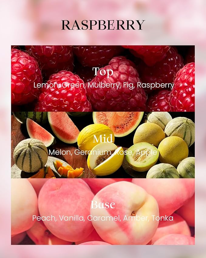 M&SENSE Raspberry Scented Vegan Soy Candles, No Toxin Refreshing Fragrance - Image 2