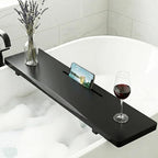 Elegant Black Bamboo Bathtub Tray Caddy by QoQoLiLi